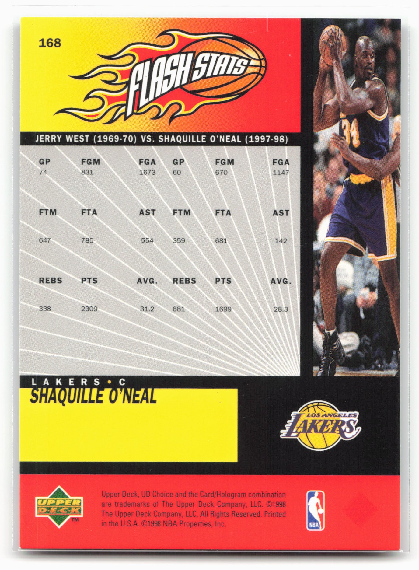 1998-99 UD Choice #168 Shaquille O'Neal