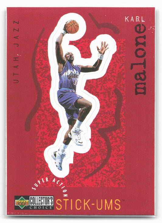 1997-98 Collector's Choice #S27 Karl Malone Super Action Stick 'Ums