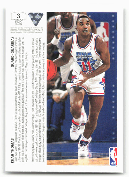 1991-92 Upper Deck Italian #3a Isiah Thomas