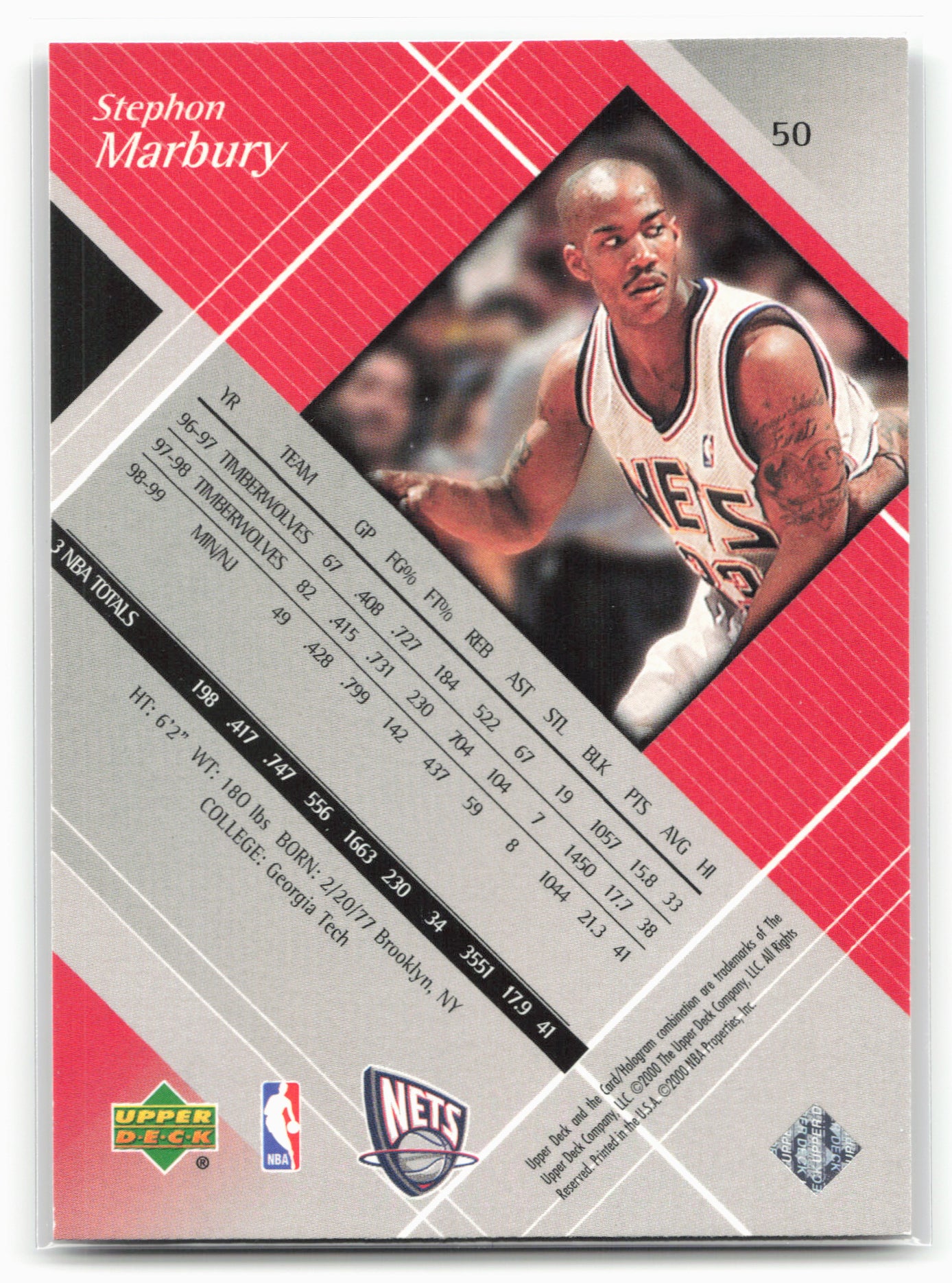 1999-00 Upper Deck Black Diamond #50 Stephon Marbury