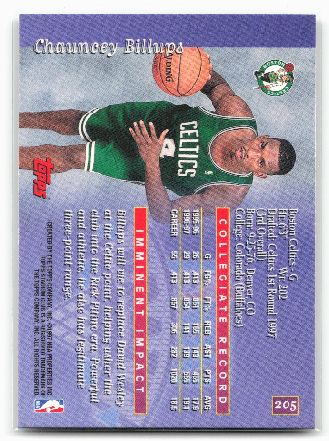 1997-98 Stadium Club #205 Chauncey Billups