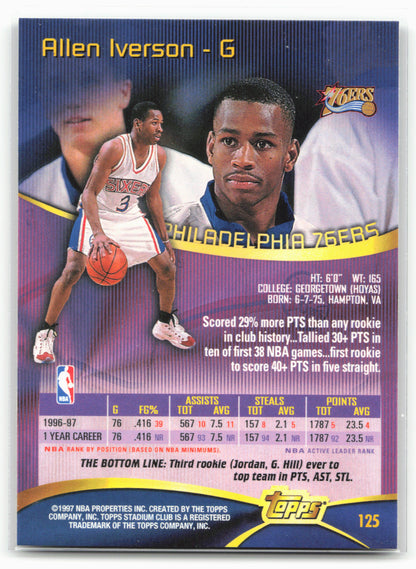 1997-98 Stadium Club #125 Allen Iverson