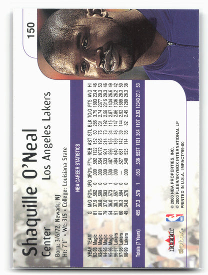 1999-00 SkyBox Impact #150 Shaquille O'Neal