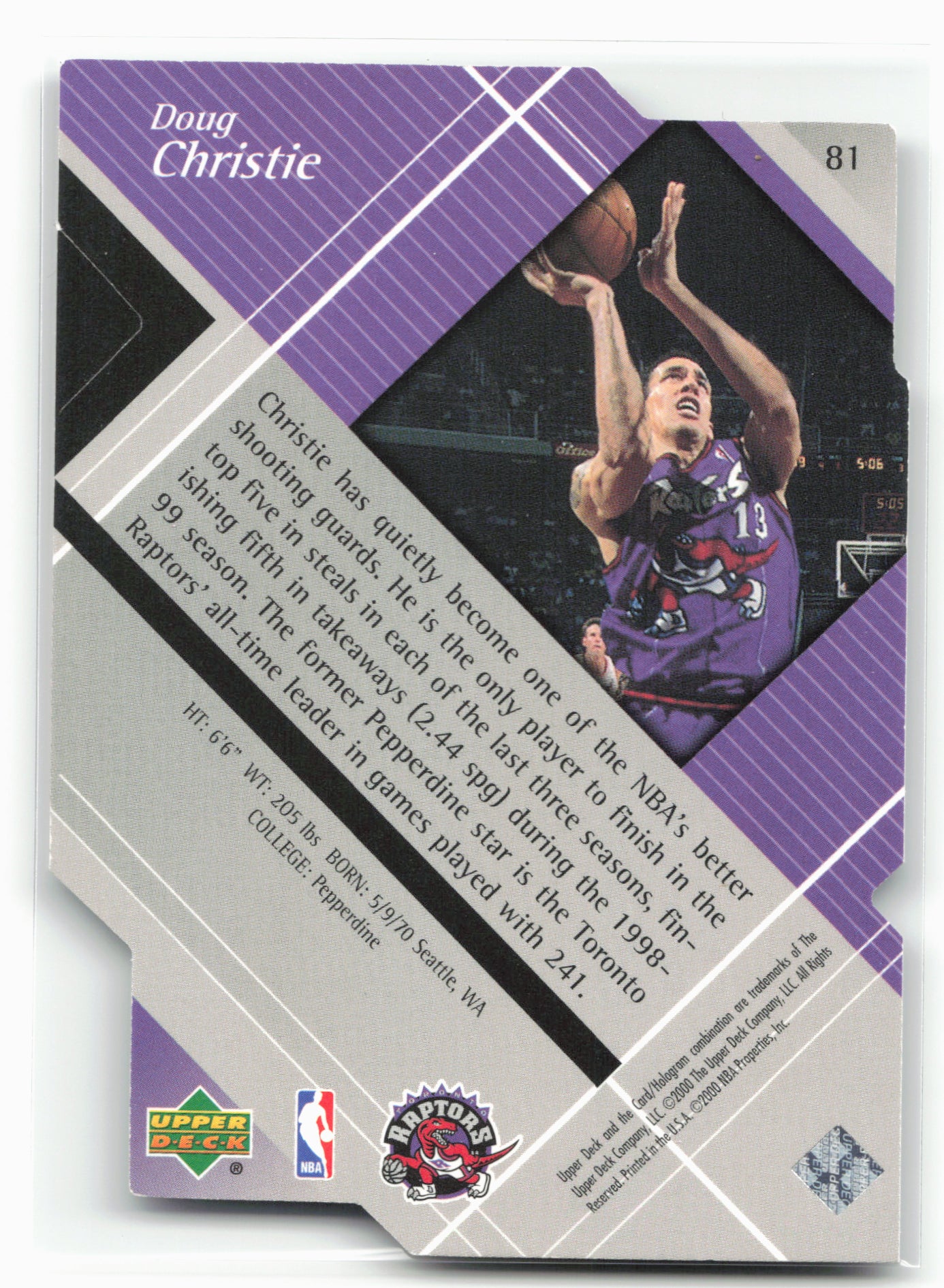 1999-00 Upper Deck Black Diamond #81 Doug Christie Diamond Cut