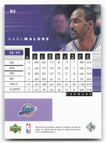 1999-00 Upper Deck Black Diamond #M8 Karl Malone Myriad