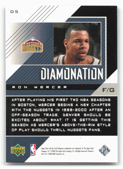 1999-00 Upper Deck Black Diamond #D5 Ron Mercer Diamonation