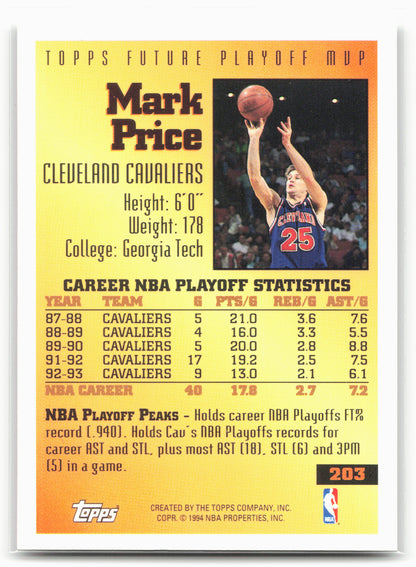 1993-94 Topps #203 Mark Price Gold 21537