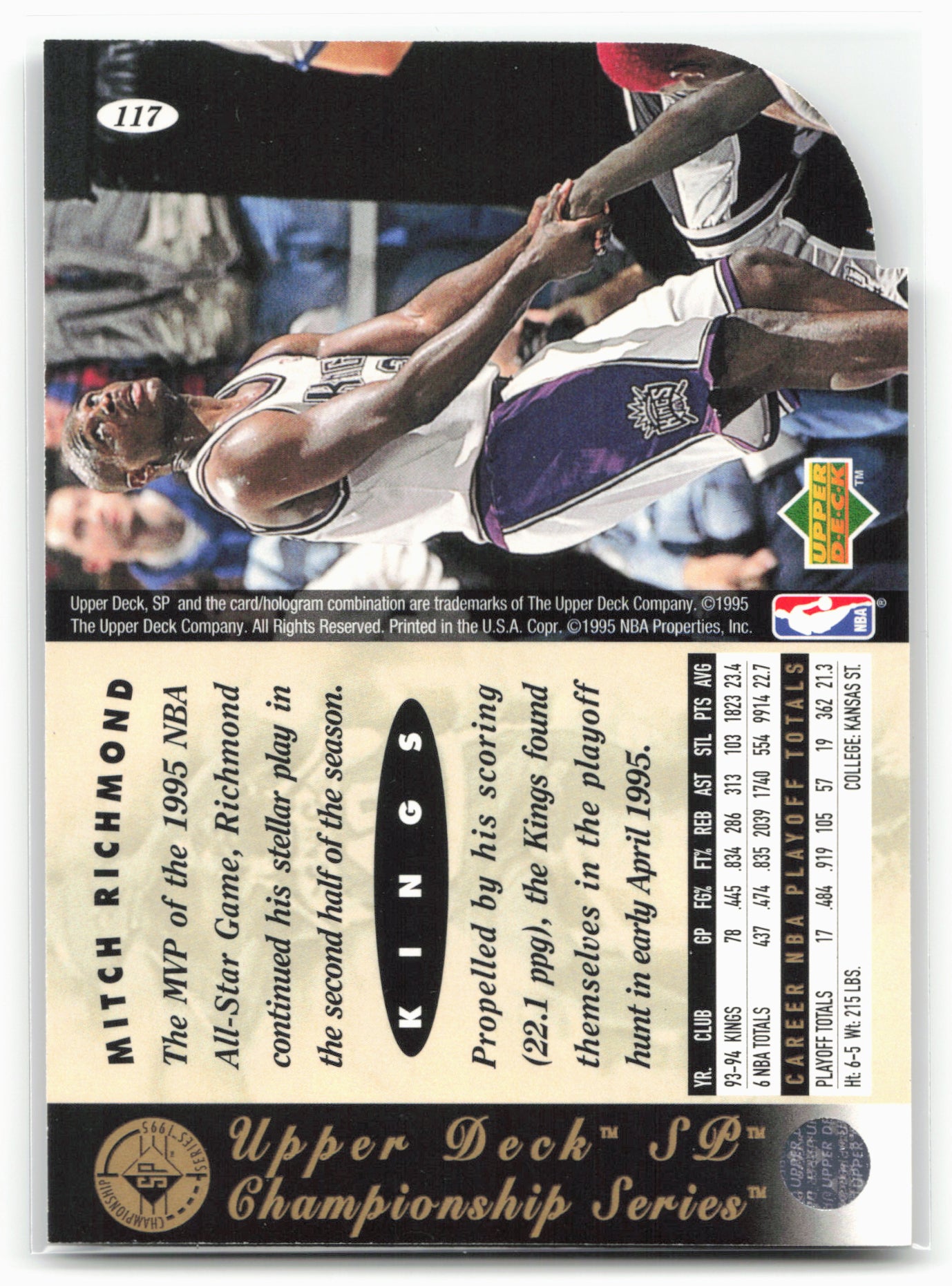1994-95 SP Championship #117 Mitch Richmond Die Cuts