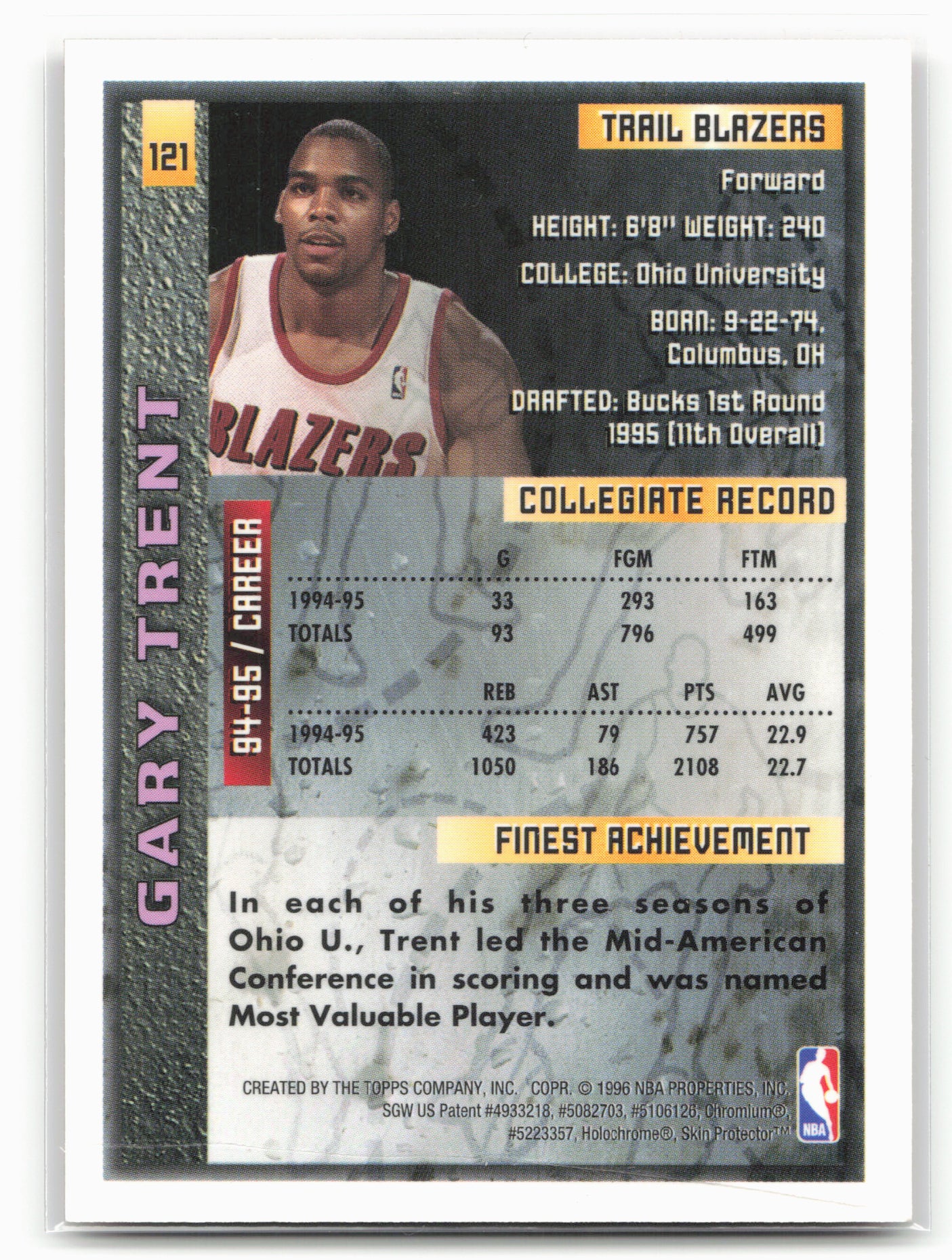 1995-96 Finest #121 Gary Trent