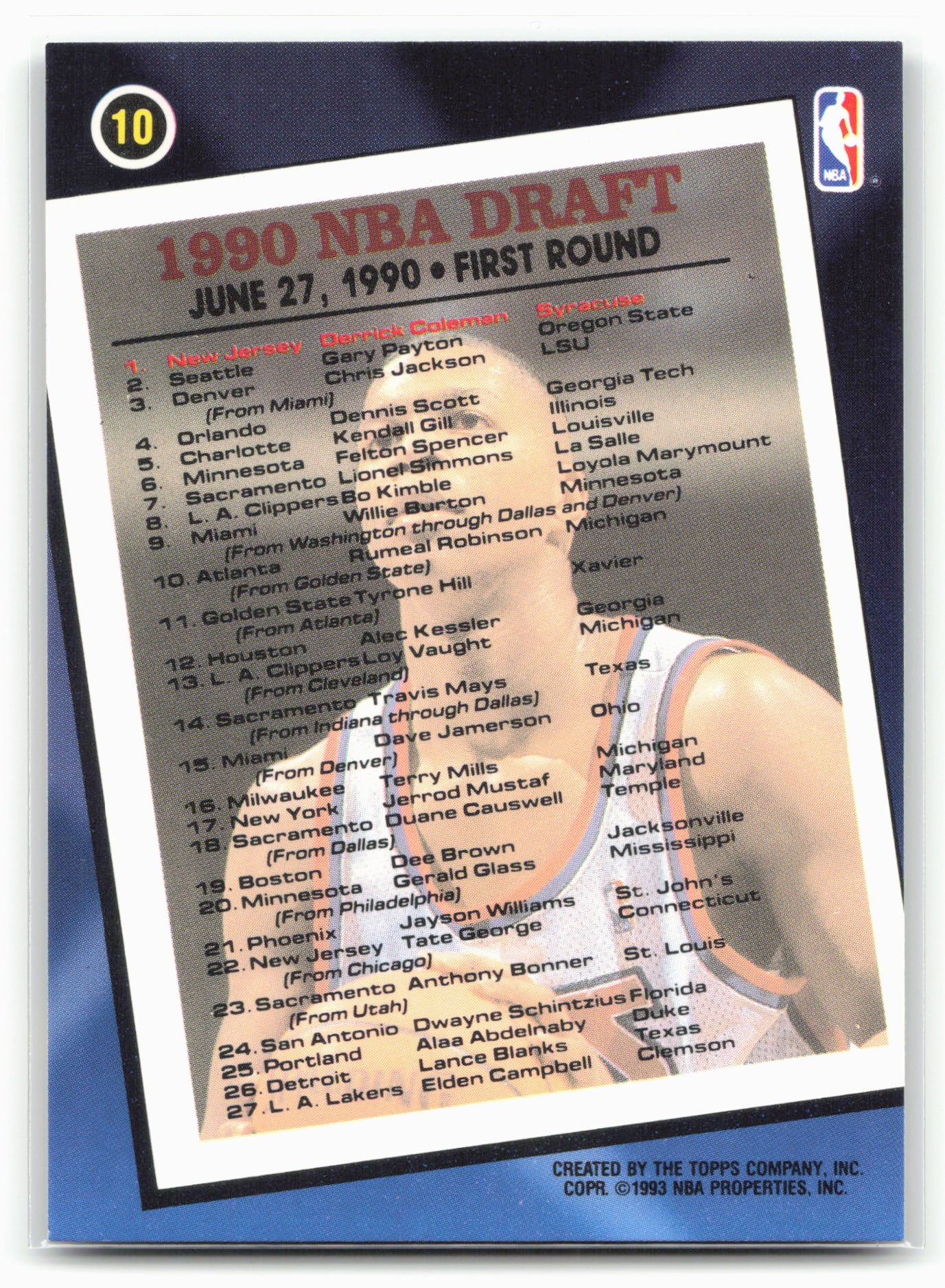 1992-93 Topps Archives #10 Derrick Coleman