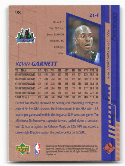 2000-01 Upper Deck #98 Kevin Garnett