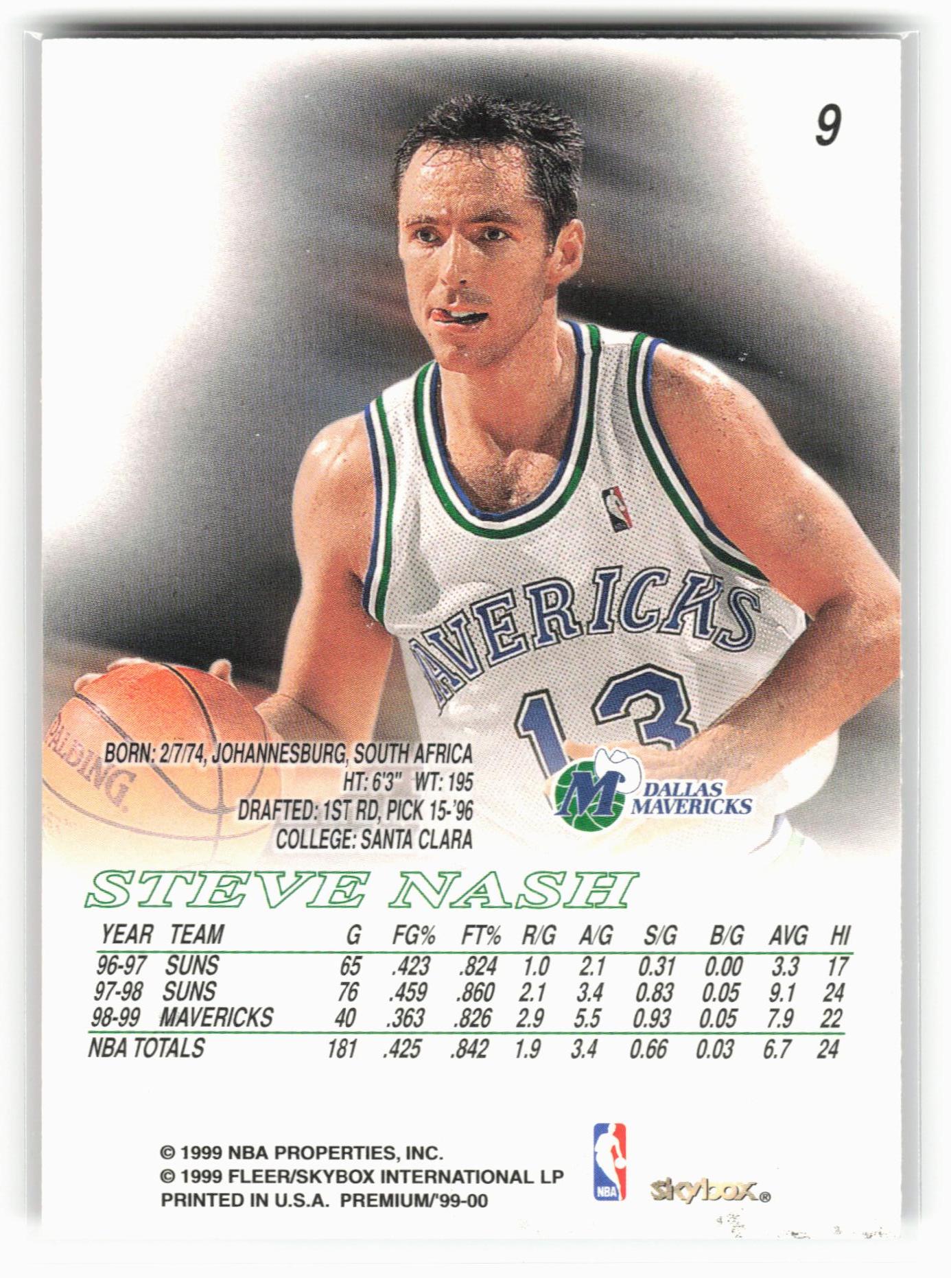 1999-00 SkyBox Premium #9 Steve Nash