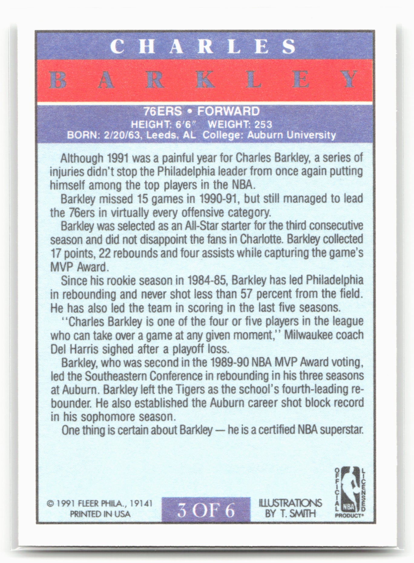 1991-92 Fleer #3 Charles Barkley Pro-Visions