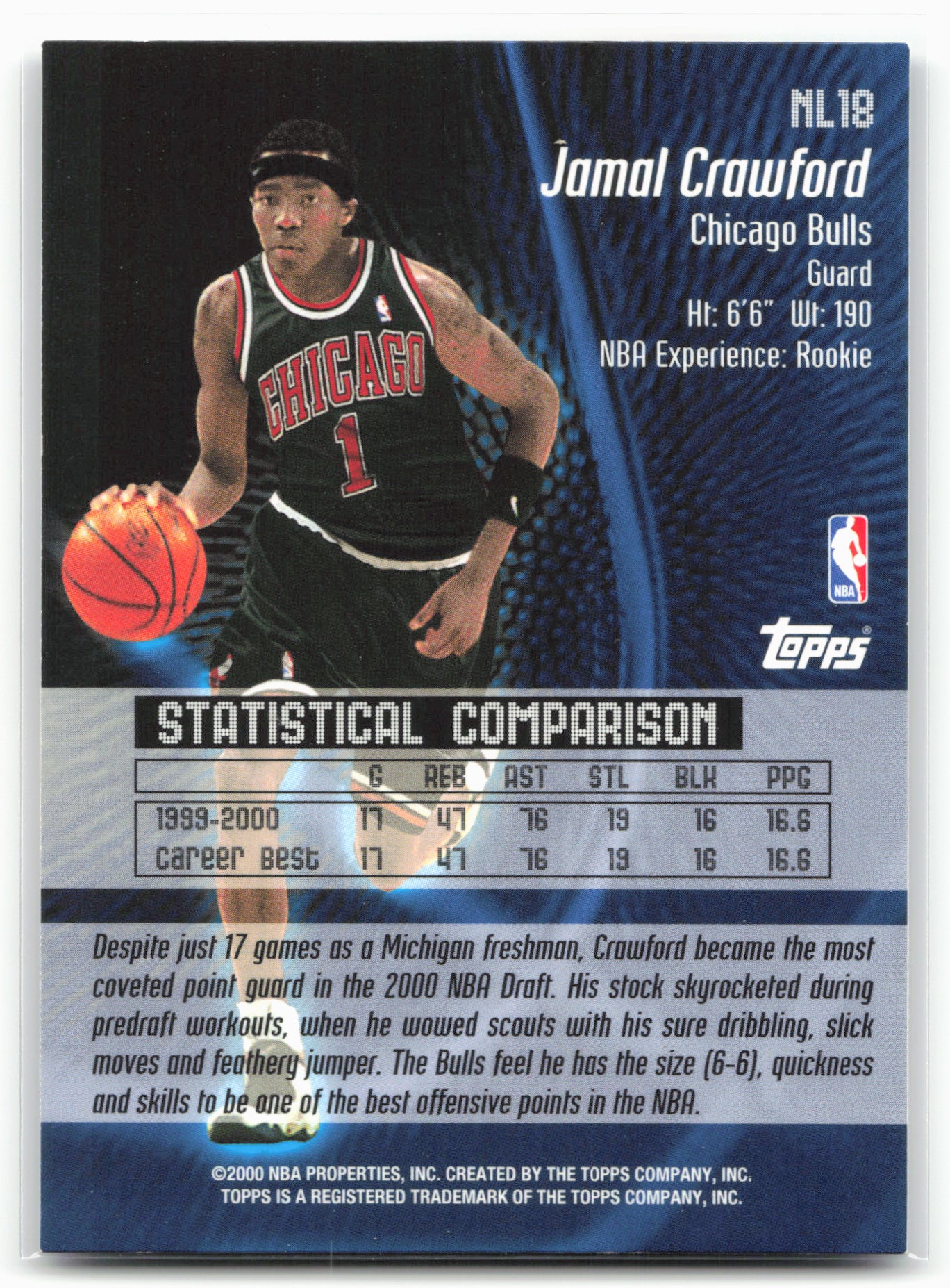 2000-01 Topps #NL18 Jamal Crawford No Limit
