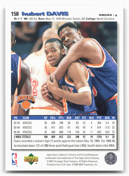 1995-96 Collector's Choice #158 Hubert Davis Player's Club