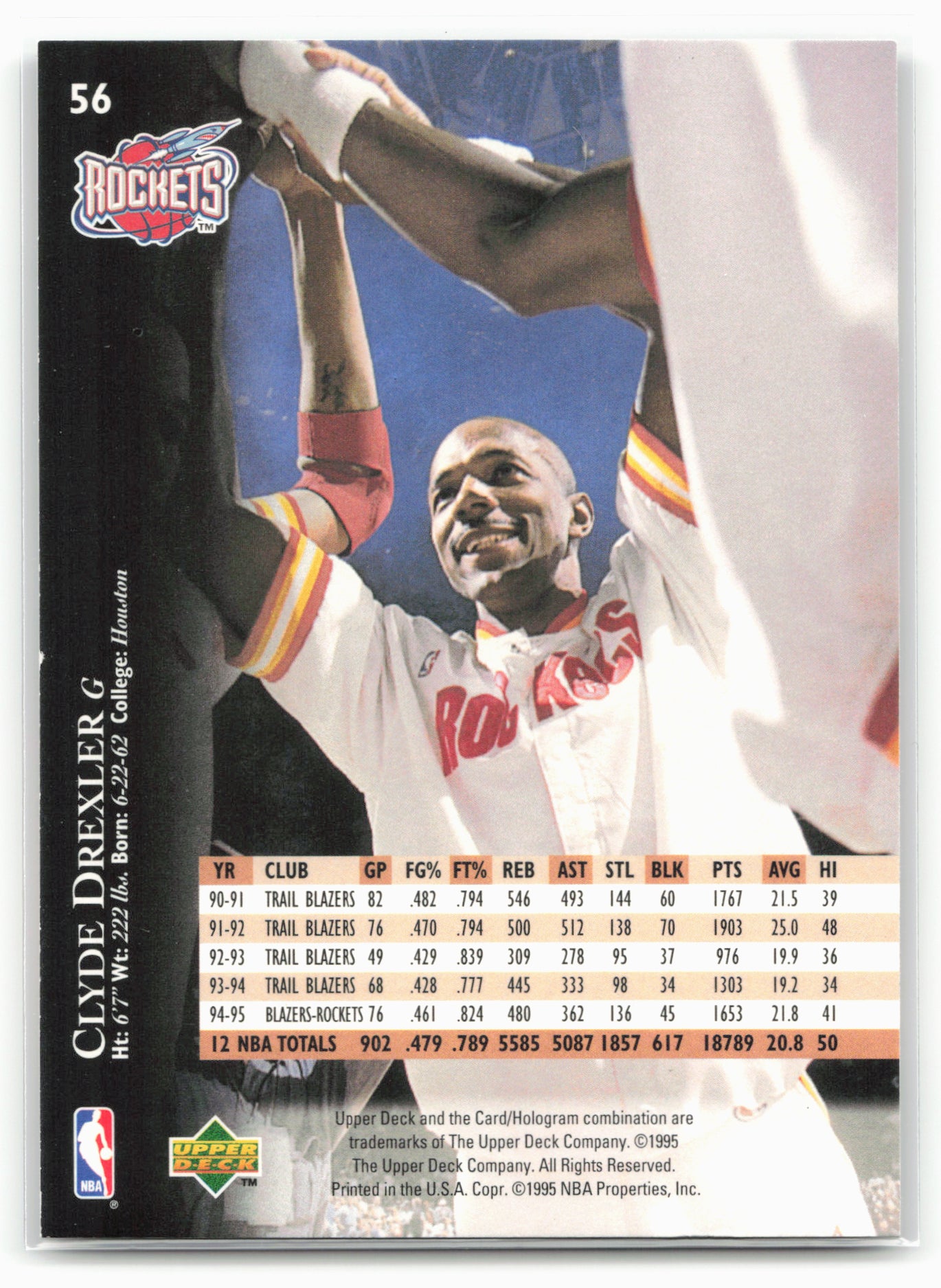 1995-96 Upper Deck #56 Clyde Drexler