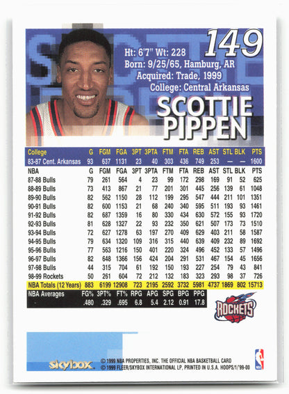 1999-00 Hoops #149 Scottie Pippen