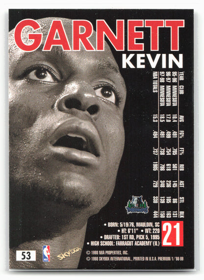 1998-99 SkyBox Premium #53 Kevin Garnett