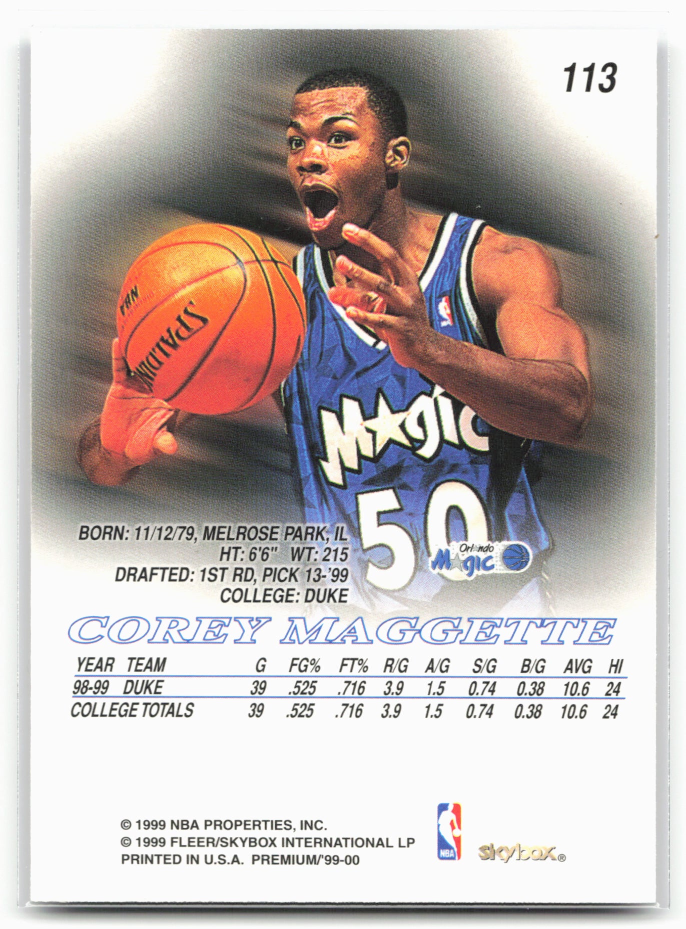1999-00 SkyBox Premium #113 Corey Maggette