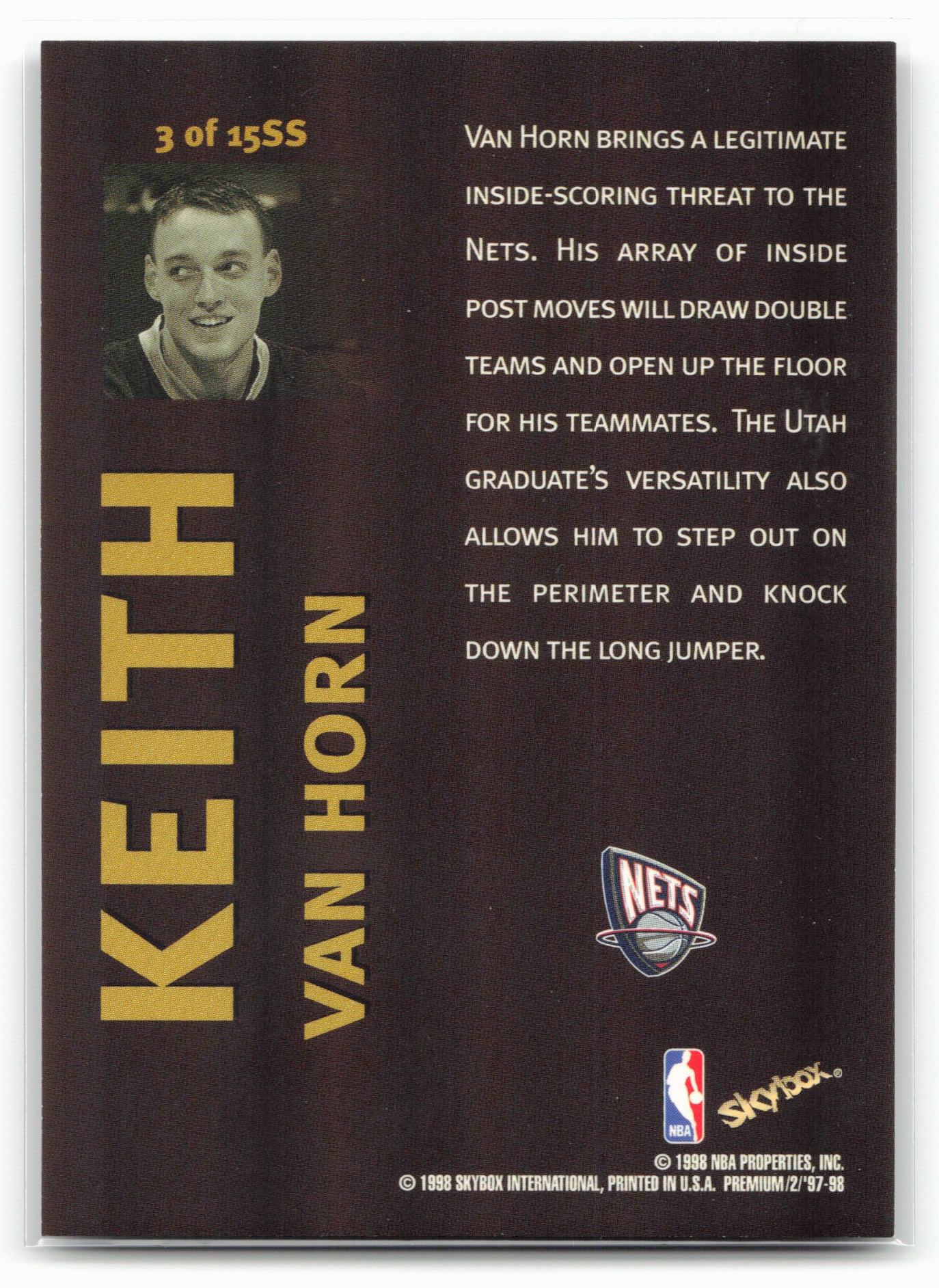 1997-98 SkyBox Premium #3 SS Keith Van Horn Star Search