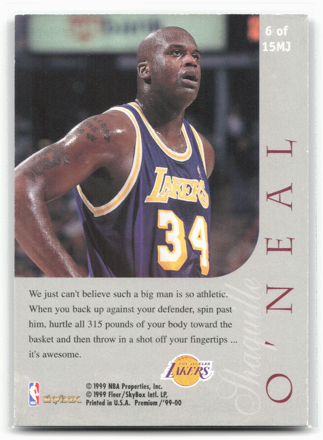 1999-00 SkyBox Premium #6MJ Shaquille O'Neal Majestic