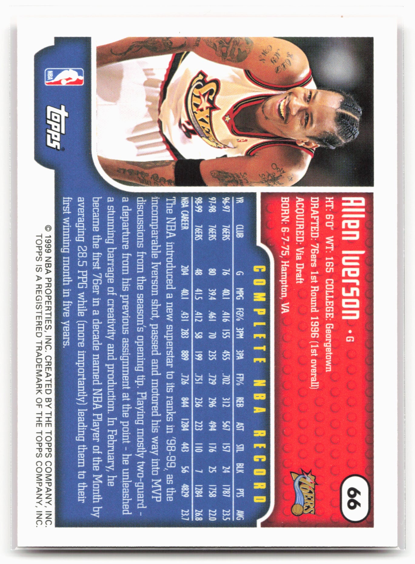 1999-00 Topps #66 Allen Iverson