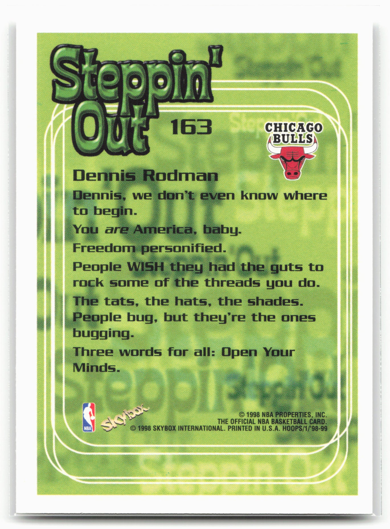 1998-99 Hoops #163 Dennis Rodman