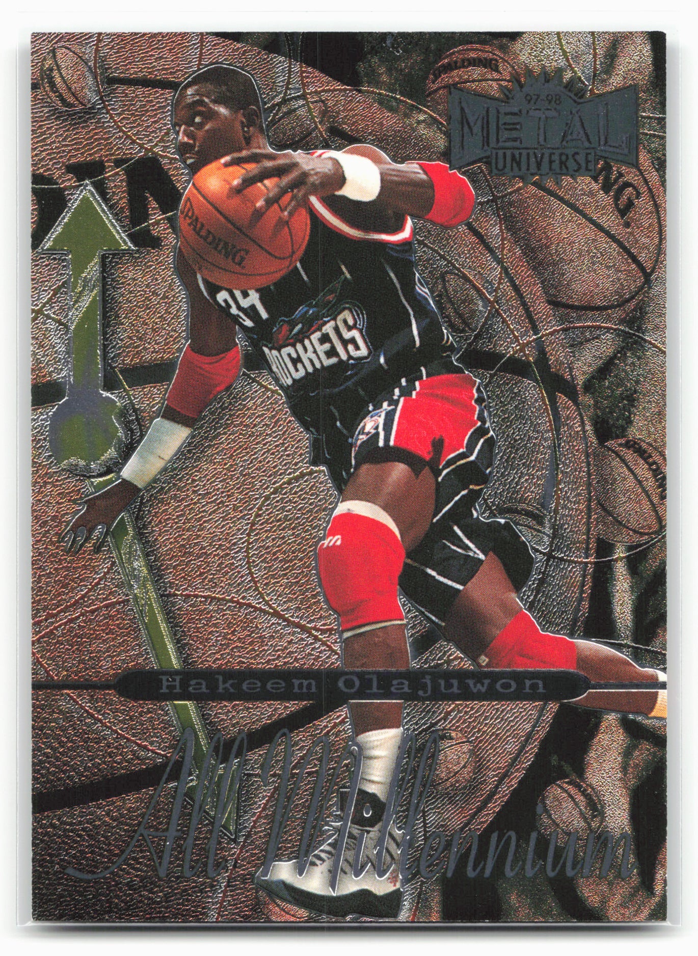 1997-98 Metal Universe Championship #15AM Hakeem Olajuwon All Millenium