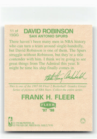 1997-98 Fleer #11GG David Robinson Goudey Greats