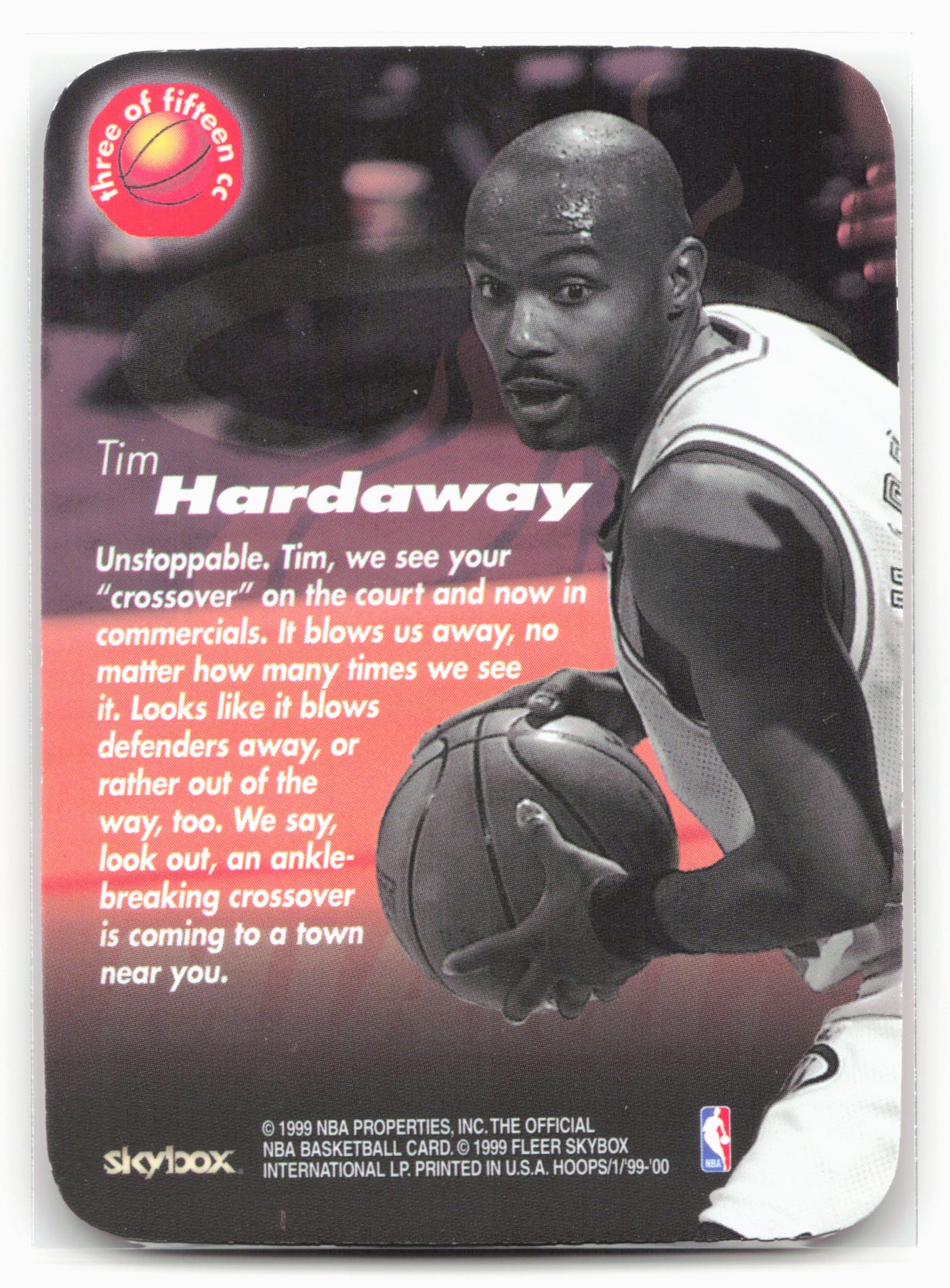 1999-00 Hoops #3CC Tim Hardaway Calling Card