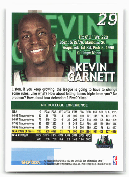 1999-00 Hoops #29 Kevin Garnett