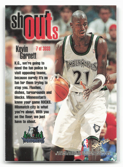 1998-99 Hoops #7 SO Kevin Garnett Shout Outs