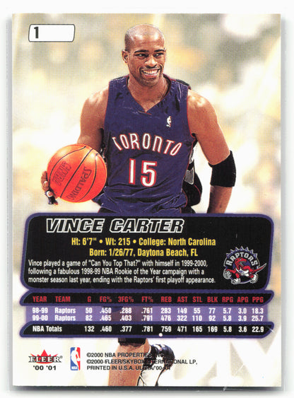 2000-01 Ultra #1 Vince Carter