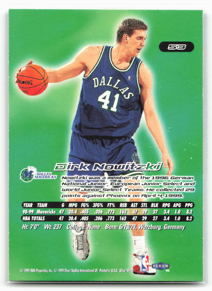 1999-00 Ultra #53 Dirk Nowitzki