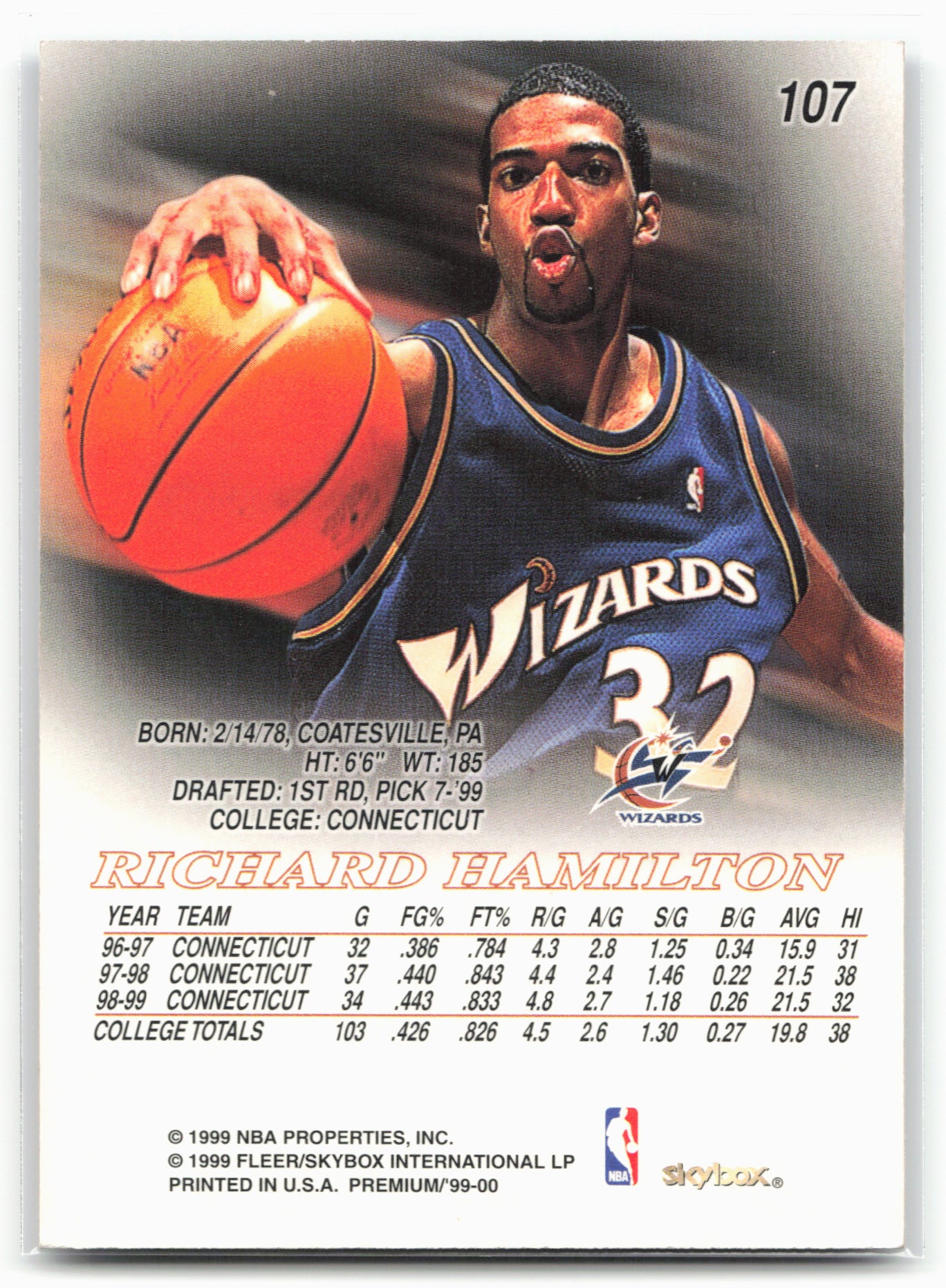 1999-00 SkyBox Premium #107 Richard Hamilton