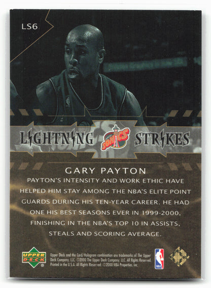 2000-01 Upper Deck #LS6 Gary Payton Lightning Strikes