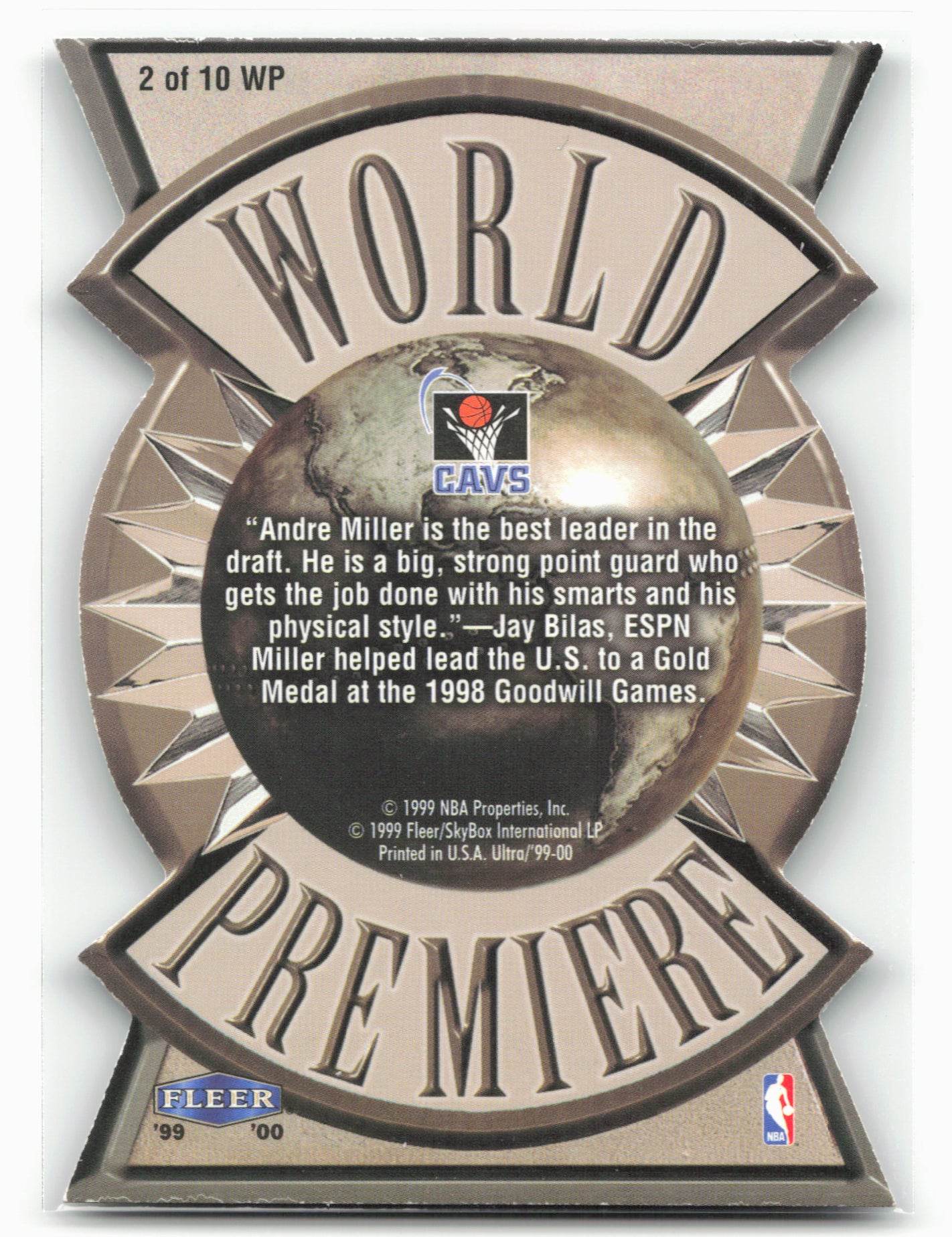 1999-00 Ultra #2 WP Andre Miller World Premiere