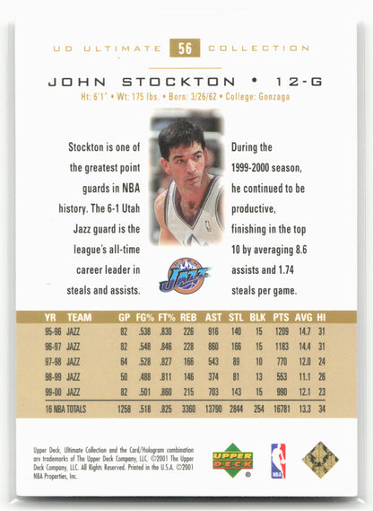 2000-01 Upper Deck Ultimate Collection #56 John Stockton 479/750