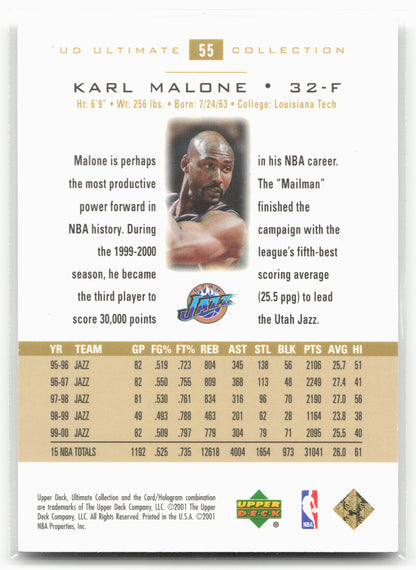 2000-01 Upper Deck Ultimate Collection #55 Karl Malone 676/750
