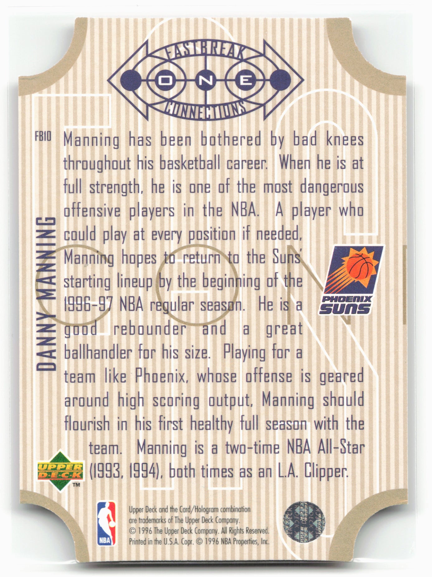 1996-97 Upper Deck #FB10 Danny Manning Fast Break Connections