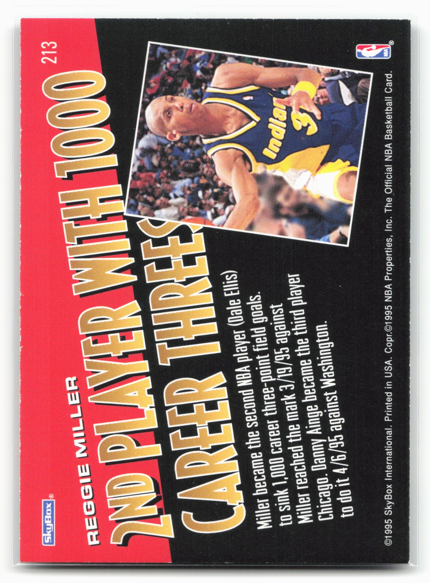 1995-96 Hoops #213 Reggie Miller