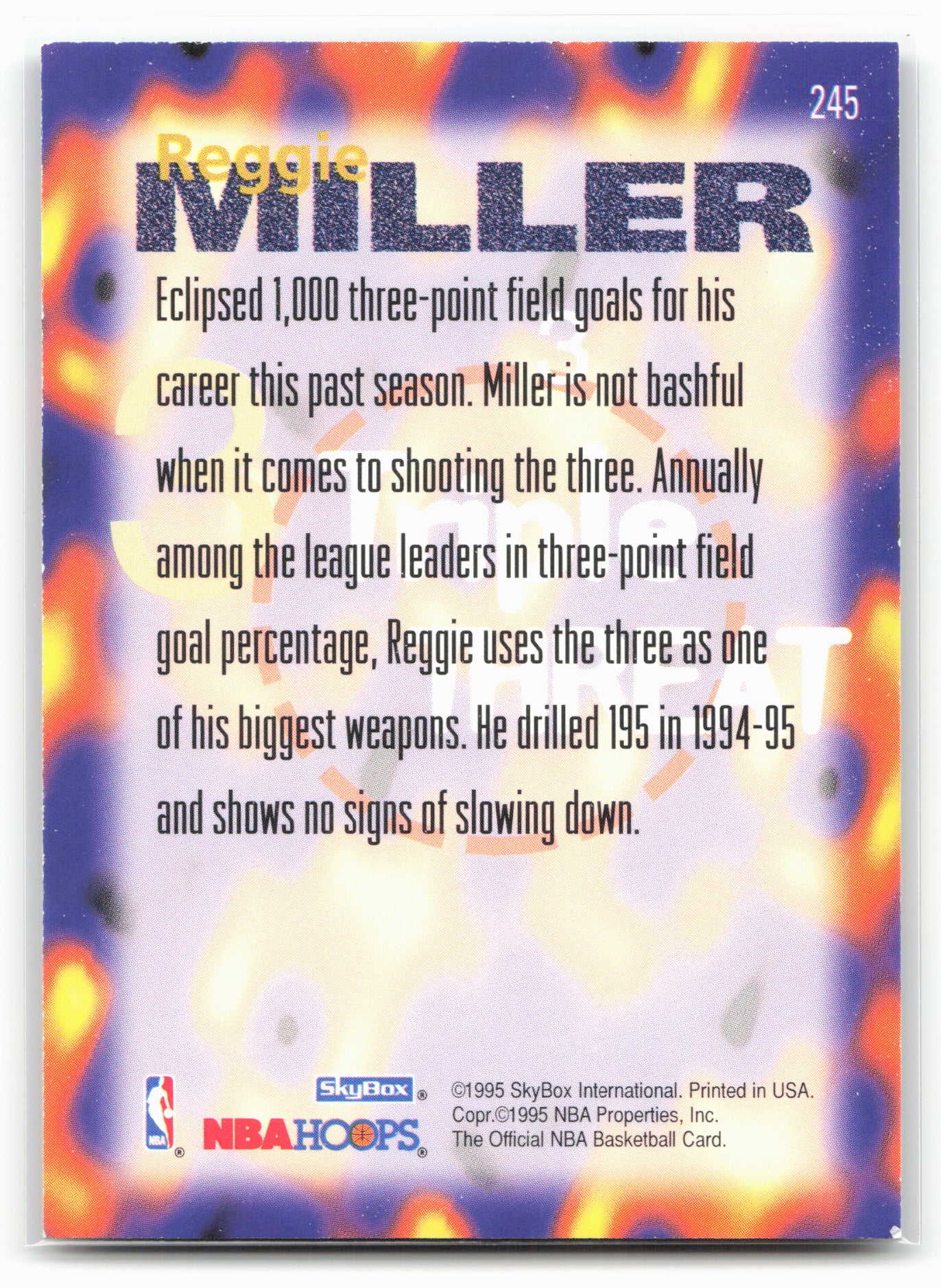 1995-96 Hoops #245 Reggie Miller