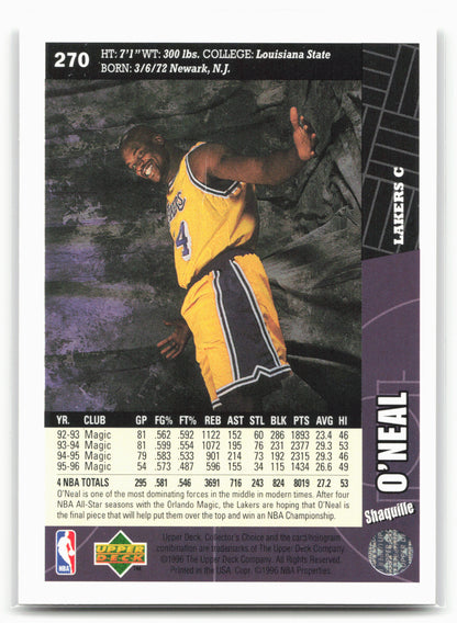 1996-97 Collector's Choice #270 Shaquille O'Neal 21686