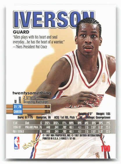 1997-98 SkyBox Z-Force #100 Allen Iverson 21694