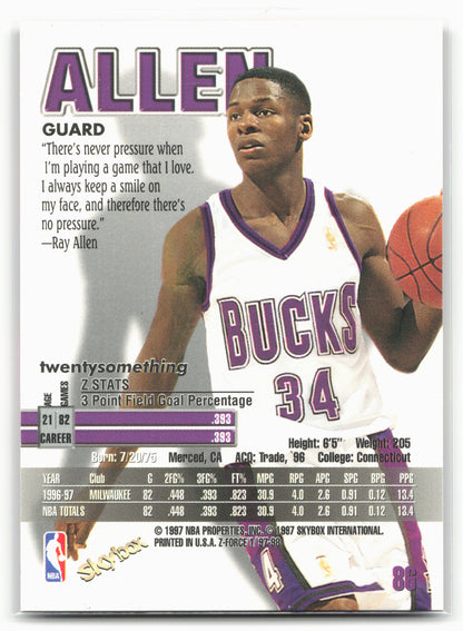 1997-98 SkyBox Z-Force #86 Ray Allen 21695