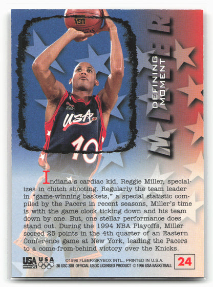 1996 Fleer USA #24 Reggie Miller