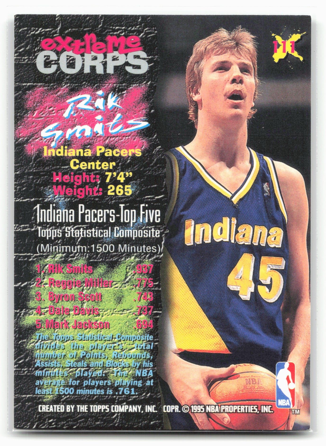 1995-96 Stadium Club #111 Rik Smits