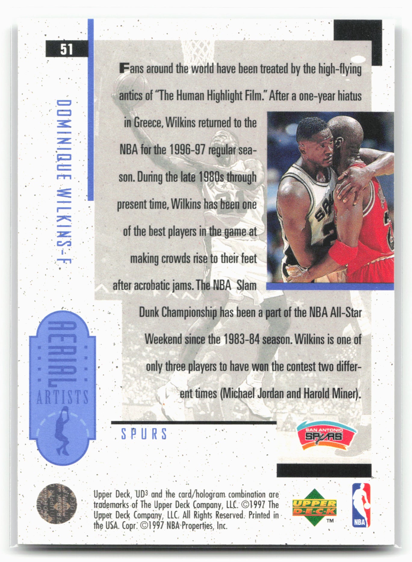 1996-97 Upper Deck UD3 #51 Dominique Wilkins