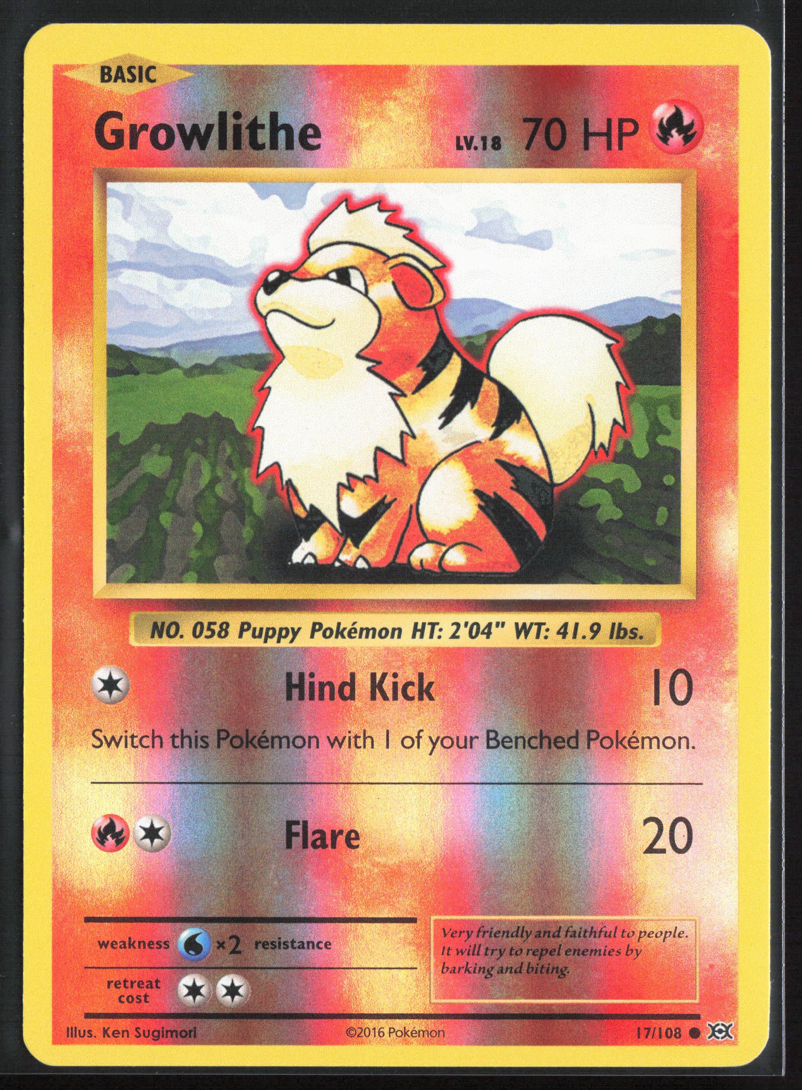 XY - Evolutions #17/108 Growlithe Reverse Holo 21721