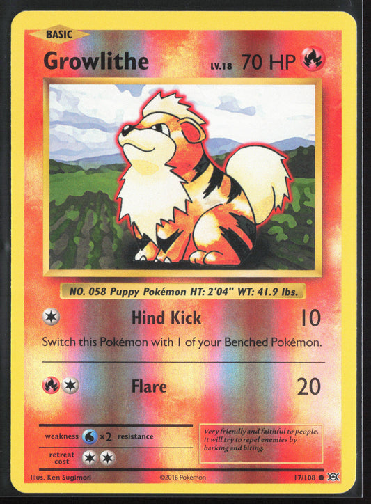 XY - Evolutions #17/108 Growlithe Reverse Holo 21721